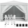 10x10 EZ Pop Up Canopy Outdoor Portable Party Folding Tent with 4 Removable Sidewalls + Carry Bag + 4pcs Weight Bag