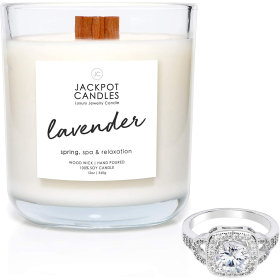 Jackot Candles Lavender Candle with Ring Inside (Surprise Jewelry $15 to $5,000) Ring Size 8