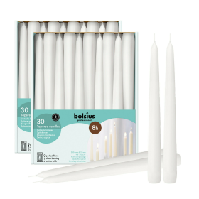 Bolsius Unscented White Taper Candles 10 Inch 60 Pack Wedding Home DÃ©cor