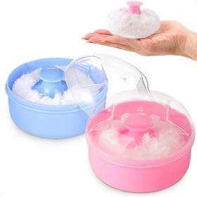 Baby Powder Container with Puff 2Pcs Body Powder Puff with Handle Travel Kit Makeup Puffs for Powder