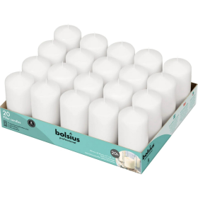 Bolsius White Pillar Candles Unscented Home & Wedding Decor Candles 2X3 2X4 2X6 Inch - Set of 20