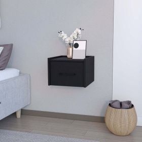 Floating Nightstand Calion, Bedroom, Black