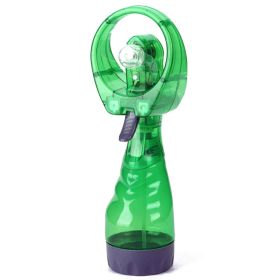 Water spray hand-held fan 2 AA batteries with ice and water fan students travel Creative Electric fan (Dimensions: 17*9cm, Color: green)