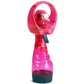 Water spray hand-held fan 2 AA batteries with ice and water fan students travel Creative Electric fan (Dimensions: 17*9cm, Color: Pink)